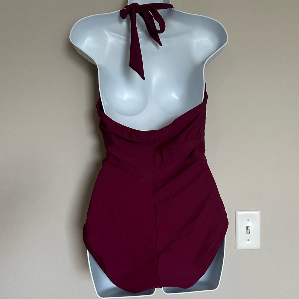 One Piece Halter Tummy Control Swimsuit - Picture 3 of 4
